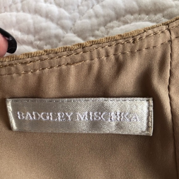 Badgley Mischka Tan Sleevleless Wool Dress - Picture 4 of 9